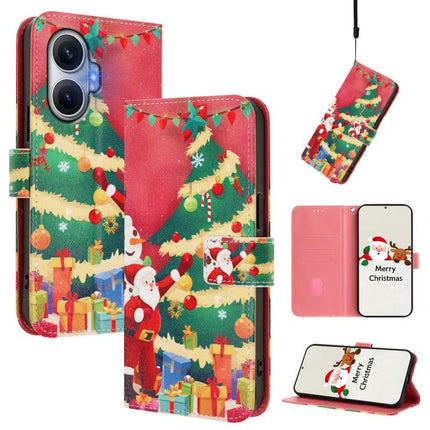 Christmas Series Buckle Leather Phone Case with Hand Strap, For Xiaomi 15T Pro 5G, For Xiaomi 15T 5G, For Xiaomi 15S Pro 5G, For Xiaomi Poco F7 / Redmi Turbo 4 Pro