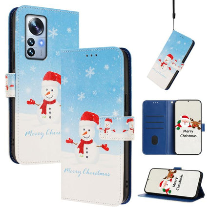 Christmas Series Buckle Leather Phone Case with Hand Strap, For Xiaomi 12 Pro / 12S Pro, For Xiaomi 12 5G / 12X 5G / 12S 5G, For Xiaomi 12 Lite, For Xiaomi Poco C40 / Redmi 10C