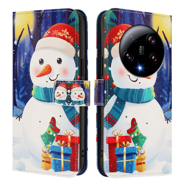 Christmas Series Buckle Leather Phone Case with Hand Strap, For Xiaomi 13 Ultra, For Xiaomi Civi 3 5G, For Xiaomi Poco C55 / Redmi 11A, For Xiaomi 13 Lite 5G / Civi 2