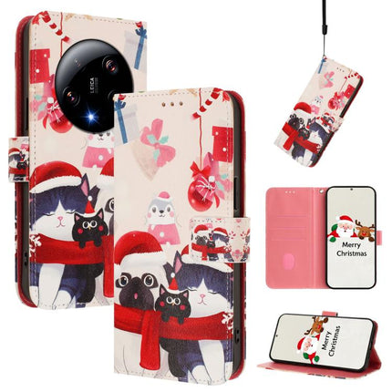 Christmas Series Buckle Leather Phone Case with Hand Strap, For Xiaomi 13 Ultra, For Xiaomi Civi 3 5G, For Xiaomi Poco C55 / Redmi 11A, For Xiaomi 13 Lite 5G / Civi 2