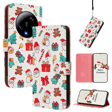 Christmas Series Buckle Leather Phone Case with Hand Strap, For Xiaomi 13 Ultra, For Xiaomi Civi 3 5G, For Xiaomi Poco C55 / Redmi 11A, For Xiaomi 13 Lite 5G / Civi 2
