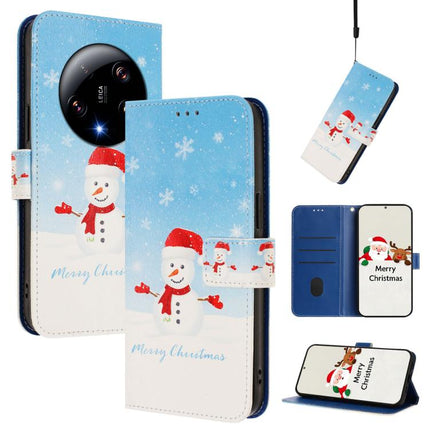 Christmas Series Buckle Leather Phone Case with Hand Strap, For Xiaomi 13 Ultra, For Xiaomi Civi 3 5G, For Xiaomi Poco C55 / Redmi 11A, For Xiaomi 13 Lite 5G / Civi 2