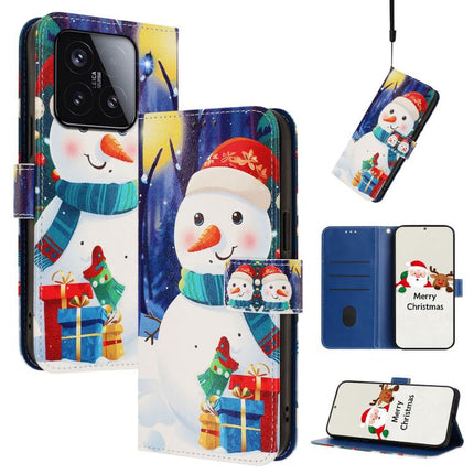 Christmas Series Buckle Leather Phone Case with Hand Strap, For Xiaomi 15 Pro, For Xiaomi 15, For Xiaomi 14T Pro 5G, For Xiaomi 14T 5G