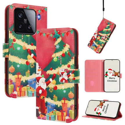 Christmas Series Buckle Leather Phone Case with Hand Strap, For Xiaomi 15 Pro, For Xiaomi 15, For Xiaomi 14T Pro 5G, For Xiaomi 14T 5G