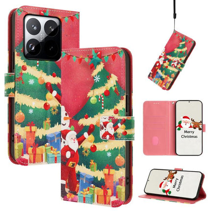 Christmas Series Buckle Leather Phone Case with Hand Strap, For Xiaomi 15T Pro 5G, For Xiaomi 15T 5G, For Xiaomi 15S Pro 5G, For Xiaomi Poco F7 / Redmi Turbo 4 Pro