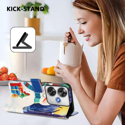 Christmas Series Buckle Leather Phone Case with Hand Strap, For Xiaomi Poco F6 5G, For Xiaomi Poco F6 Pro 5G, For Xiaomi Poco X6 Neo 5G, For Xiaomi Poco X6 Pro