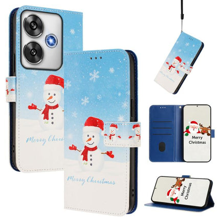 Christmas Series Buckle Leather Phone Case with Hand Strap, For Xiaomi Poco F6 5G, For Xiaomi Poco F6 Pro 5G, For Xiaomi Poco X6 Neo 5G, For Xiaomi Poco X6 Pro