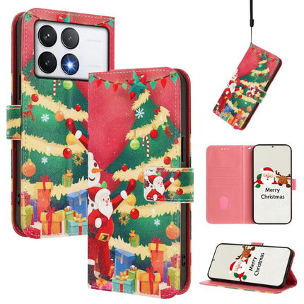 Christmas Series Buckle Leather Phone Case with Hand Strap, For Xiaomi Poco F6 5G, For Xiaomi Poco F6 Pro 5G, For Xiaomi Poco X6 Neo 5G, For Xiaomi Poco X6 Pro