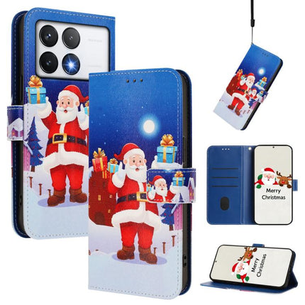 Christmas Series Buckle Leather Phone Case with Hand Strap, For Xiaomi Poco F6 5G, For Xiaomi Poco F6 Pro 5G, For Xiaomi Poco X6 Neo 5G, For Xiaomi Poco X6 Pro