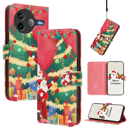 Christmas Series Buckle Leather Phone Case with Hand Strap, For Xiaomi Poco F7 Ultra / Redmi K80 Pro, For Xiaomi Poco F7 Pro / Redmi K80, For Xiaomi 15 Ultra, For Xiaomi Poco X7 Pro 5G / Redmi Turbo 4