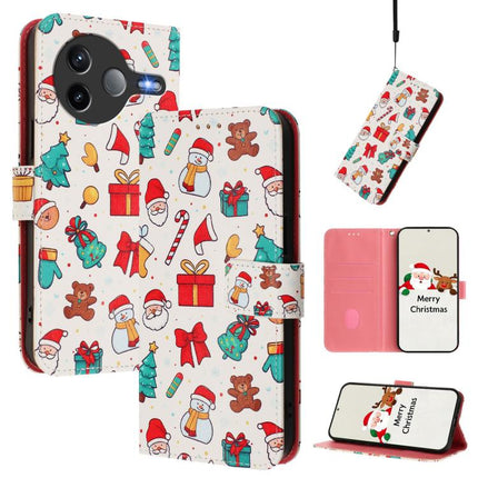 Christmas Series Buckle Leather Phone Case with Hand Strap, For Xiaomi Poco F7 Ultra / Redmi K80 Pro, For Xiaomi Poco F7 Pro / Redmi K80, For Xiaomi 15 Ultra, For Xiaomi Poco X7 Pro 5G / Redmi Turbo 4