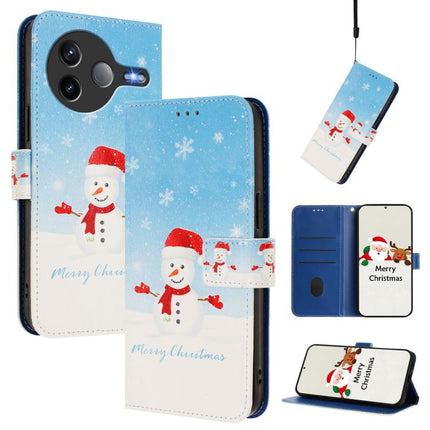 Christmas Series Buckle Leather Phone Case with Hand Strap, For Xiaomi Poco F7 Ultra / Redmi K80 Pro, For Xiaomi Poco F7 Pro / Redmi K80, For Xiaomi 15 Ultra, For Xiaomi Poco X7 Pro 5G / Redmi Turbo 4