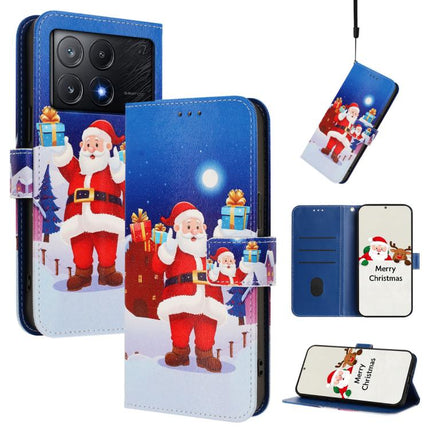 Christmas Series Buckle Leather Phone Case with Hand Strap, For Xiaomi Poco F6 5G, For Xiaomi Poco F6 Pro 5G, For Xiaomi Poco X6 Neo 5G, For Xiaomi Poco X6 Pro