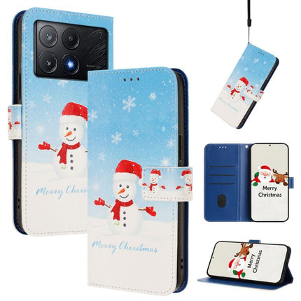 Christmas Series Buckle Leather Phone Case with Hand Strap, For Xiaomi Poco F6 5G, For Xiaomi Poco F6 Pro 5G, For Xiaomi Poco X6 Neo 5G, For Xiaomi Poco X6 Pro