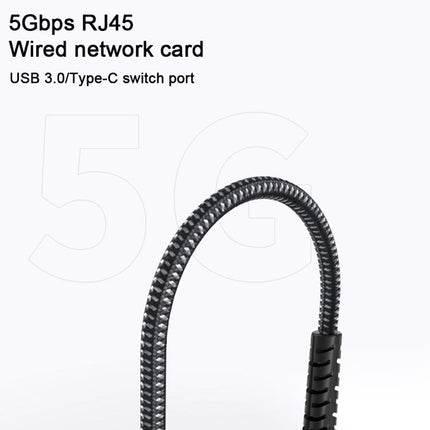 USB -C / Type-C Elbow to RJ45 Aluminum Alloy Shell Ethernet HUB Adapter, Type-C Elbow to RJ45
