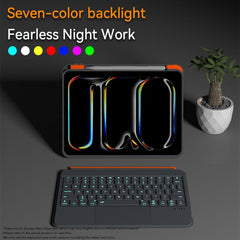 Colorful Backlight Bluetooth Keyboard Leather Tablet Case with Rotating Holder