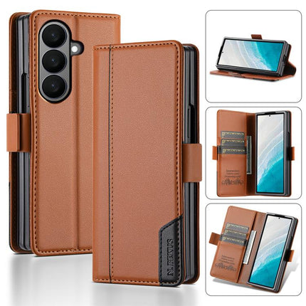 N.BEKUS P3 RFID Stitching Magnetic Flip Leather Phone Case, For Samsung Galaxy Z Flip6 / Flip7 FE, For Samsung Galaxy Z Fold7 5G, For Samsung Galaxy Z Flip7 5G, For Samsung Galaxy Z Fold6