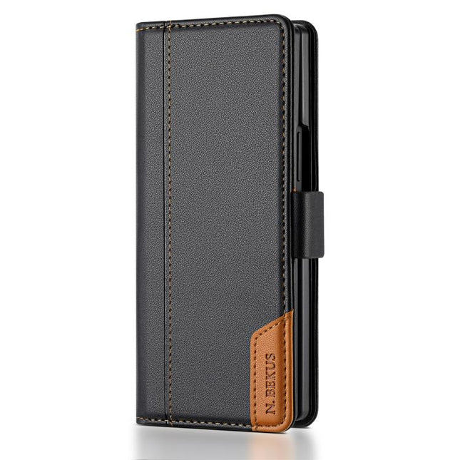N.BEKUS P3 RFID Stitching Magnetic Flip Leather Phone Case, For Samsung Galaxy Z Fold5, For Samsung Galaxy Z Flip5, For Samsung Galaxy Z Fold4, For Samsung Galaxy Z Flip4