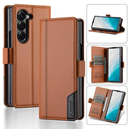 N.BEKUS P3 RFID Stitching Magnetic Flip Leather Phone Case, For Samsung Galaxy Z Fold5, For Samsung Galaxy Z Flip5, For Samsung Galaxy Z Fold4, For Samsung Galaxy Z Flip4