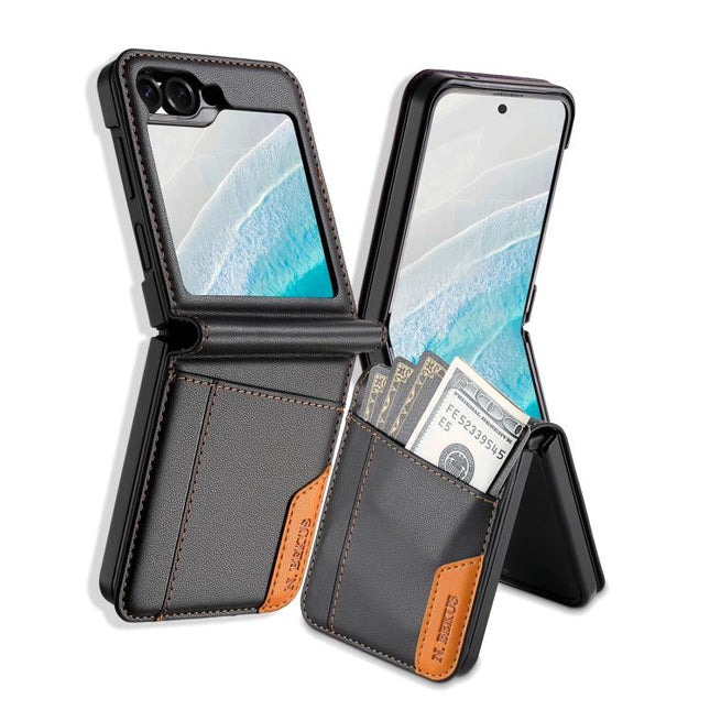 N.BEKUS P3 RFID Stitching Magnetic Flip Leather Phone Case, For Samsung Galaxy Z Flip6 / Flip7 FE, For Samsung Galaxy Z Fold7 5G, For Samsung Galaxy Z Flip7 5G, For Samsung Galaxy Z Fold6