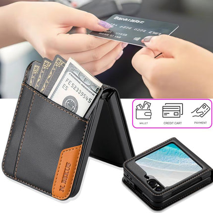N.BEKUS P3 RFID Stitching Magnetic Flip Leather Phone Case, For Samsung Galaxy Z Flip6 / Flip7 FE, For Samsung Galaxy Z Fold7 5G, For Samsung Galaxy Z Flip7 5G, For Samsung Galaxy Z Fold6