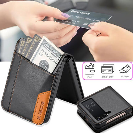 N.BEKUS P3 RFID Stitching Magnetic Flip Leather Phone Case, For Samsung Galaxy Z Flip3 5G, For Samsung Galaxy Z Fold3 5G