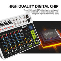 DEBRA V8 8-Channels Audio Mixer Live Recording Reverb