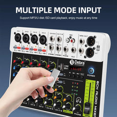 DEBRA V8 8-Channels Audio Mixer Live Recording Reverb