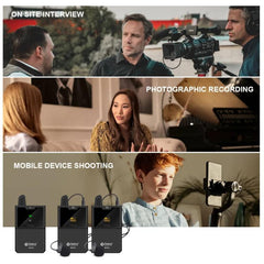 DEBRA DV-02 Wireless Lavalier Microphone TX & 2RX Outdoor Interview Live Broadcast