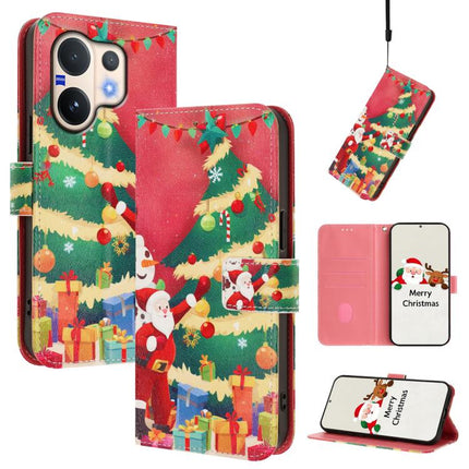Christmas Series Buckle Leather Phone Case with Hand Strap, For vivo Y400 5G, For vivo V60 5G