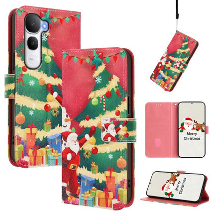 Christmas Series Buckle Leather Phone Case with Hand Strap, For vivo Y400 5G, For vivo V60 5G
