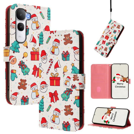 Christmas Series Buckle Leather Phone Case with Hand Strap, For vivo Y400 5G, For vivo V60 5G