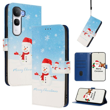Christmas Series Buckle Leather Phone Case with Hand Strap, For vivo Y400 5G, For vivo V60 5G