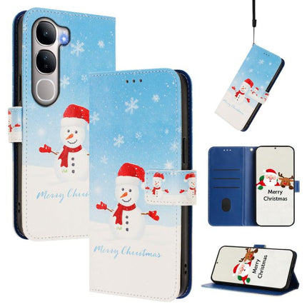 Christmas Series Buckle Leather Phone Case with Hand Strap, For vivo X300 Pro 5G, For vivo X300 5G, For vivo Y31 5G Global, For vivo V60 Lite 5G Global