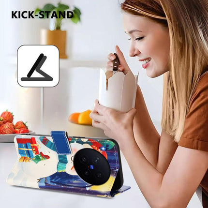 Christmas Series Buckle Leather Phone Case with Hand Strap, For vivo X300 Pro 5G, For vivo X300 5G, For vivo Y31 5G Global, For vivo V60 Lite 5G Global