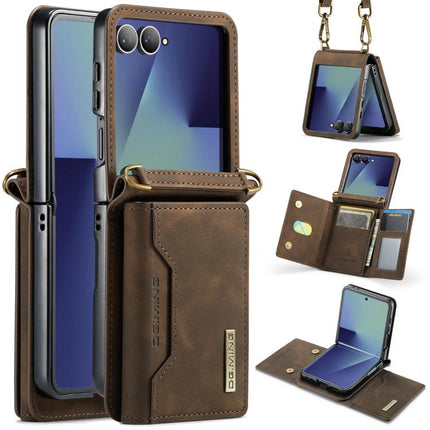 DG.MING M2 Series 3-Fold Multi Card Bag hybrid Magnetic Phone Case with Long Lanyard, For Galaxy Z Fold8 Ultra 5G, For Galaxy Z Flip8 5G, For Galaxy Z Fold7 5G, For Samsung Galaxy Z Flip7 5G