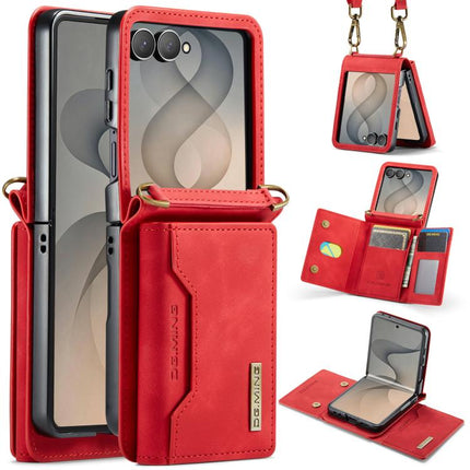 DG.MING M2 Series 3-Fold Multi Card Bag hybrid Magnetic Phone Case with Long Lanyard, For Galaxy Z Fold8 Ultra 5G, For Galaxy Z Flip8 5G, For Galaxy Z Fold7 5G, For Samsung Galaxy Z Flip7 5G
