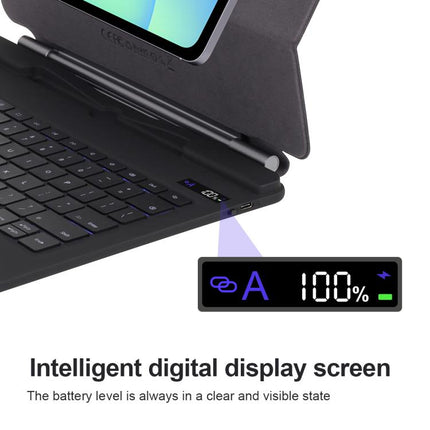 P820 Magnetic Bluetooth Keyboard Leather Tablet Case, For Samsung Galaxy Tab S10 FE+