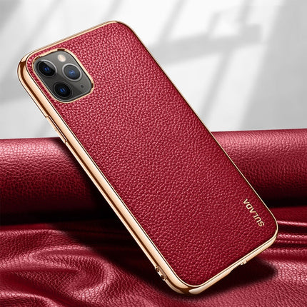 SULADA Litchi Texture Leather Electroplated Shckproof Protective Case, For iPhone 11 Pro, For iPhone 11, For iPhone 11 Pro Max