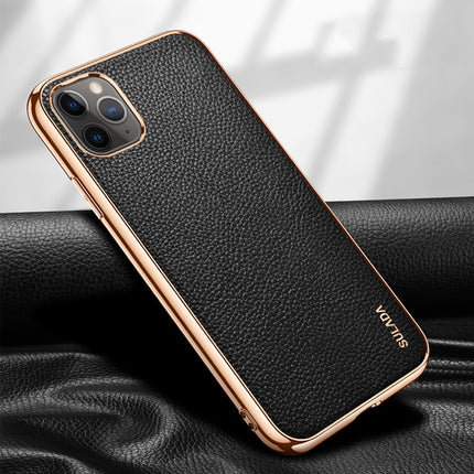 SULADA Litchi Texture Leather Electroplated Shckproof Protective Case, For iPhone 11 Pro, For iPhone 11