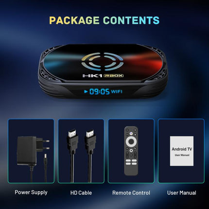 HK1 RBOX X50 Android 14 Smart TV Box with Remote Control, Amlogic S905A Quad-Core