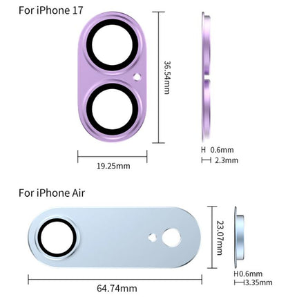 XDcase Armor Full-Coverage Frosted Metal Camera Lens Ring Film, For iPhone 17