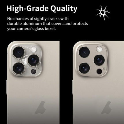 XDcase Titanium Alloy Hollow Camera Lens Protector, For iPhone 15 / 15 Plus