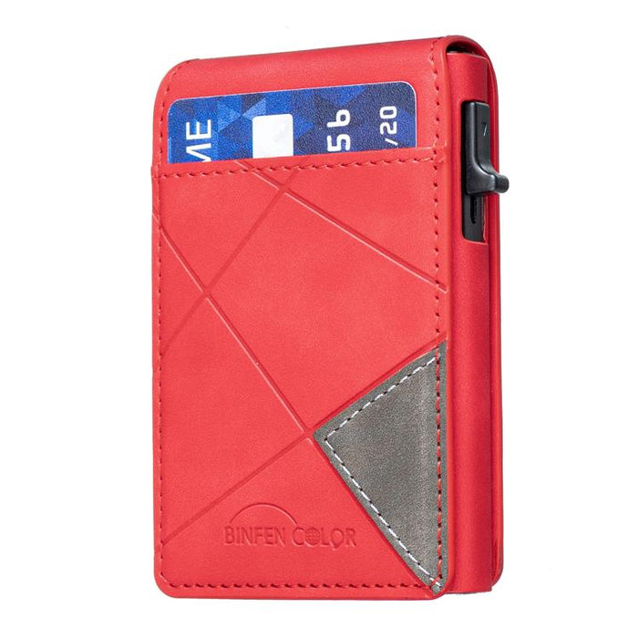 BFK29 Prismatic Embossed MagSafe Magnetic Leather Card Bag