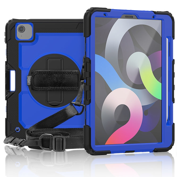 Shockproof Colorful Silicone + PC Protective Case with Holder & Shoulder Strap & Hand Strap & Pen Slot, For iPad Air 2022 / 2020 10.9, For Samsung Galaxy Tab A7 (2020) T500/T505