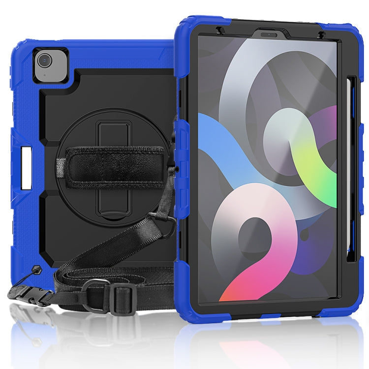 Shockproof Colorful Silicone + PC Protective Case with Holder & Shoulder Strap & Hand Strap & Pen Slot, For iPad Air 2022 / 2020 10.9, For Samsung Galaxy Tab A7 (2020) T500/T505