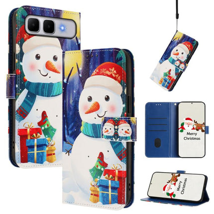 Christmas Series Buckle Leather Phone Case with Hand Strap, For Infinix Hot 60i 5G / Tecno Spark Go 5G, For Infinix Smart 10 Plus 4G