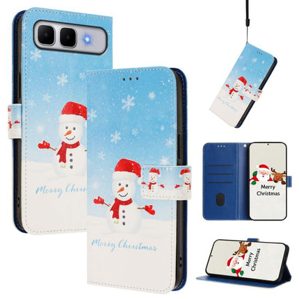 Christmas Series Buckle Leather Phone Case with Hand Strap, For Infinix Hot 60i 5G / Tecno Spark Go 5G, For Infinix Smart 10 Plus 4G