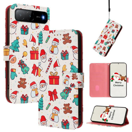 Christmas Series Buckle Leather Phone Case with Hand Strap, For Infinix Hot 60i 5G / Tecno Spark Go 5G, For Infinix Smart 10 Plus 4G