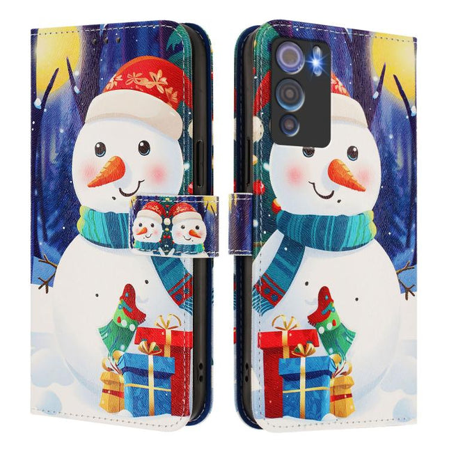Christmas Series Buckle Leather Phone Case with Hand Strap, For Doogee N60 Pro